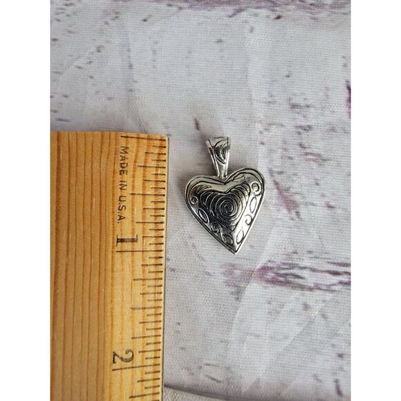 Lia Sophia Heart Reversible Silver Tone Double Sided Pendant Charm Slide - Picture 3 of 3